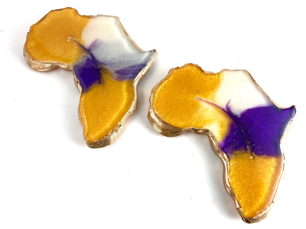 Mini Africa Coasters in Purple, Gold, and White