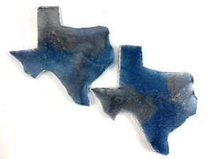 Texas Shaped Coaster in Blue, Grey and Silver