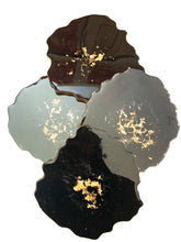 Load image into Gallery viewer, Geode Shaped Coasters in Black with Gold Trim
