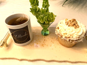 Platter in White with Gold Accents with two coasters