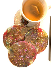 Load image into Gallery viewer, Rhombus Shaped Coasters in Kaleidascope Glitter
