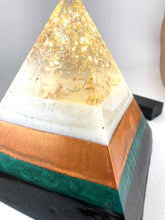 Load image into Gallery viewer, Pyramid Lamp in Black, Green, White, and Gold
