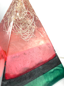 Pyramid Lamp Red, Black, and Green