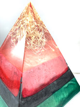 Load image into Gallery viewer, Pyramid Lamp Red, Black, and Green
