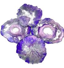 Load image into Gallery viewer, Geode Coasters in Purple, Grey, and Silver
