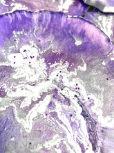 Load image into Gallery viewer, Geode Coasters in Purple, Grey, and Silver
