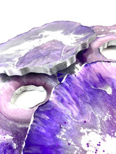 Load image into Gallery viewer, Geode Coasters in Purple, Grey, and Silver
