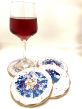 Load image into Gallery viewer, Rhombus Shaped Coasters  Multi Colored with Gold Trim and Accents
