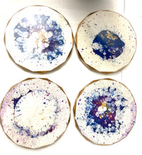 Load image into Gallery viewer, Rhombus Shaped Coasters  Multi Colored with Gold Trim and Accents
