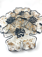 Load image into Gallery viewer, Flower Shaped Coaster in Clear with black and gold accents with Black Trim
